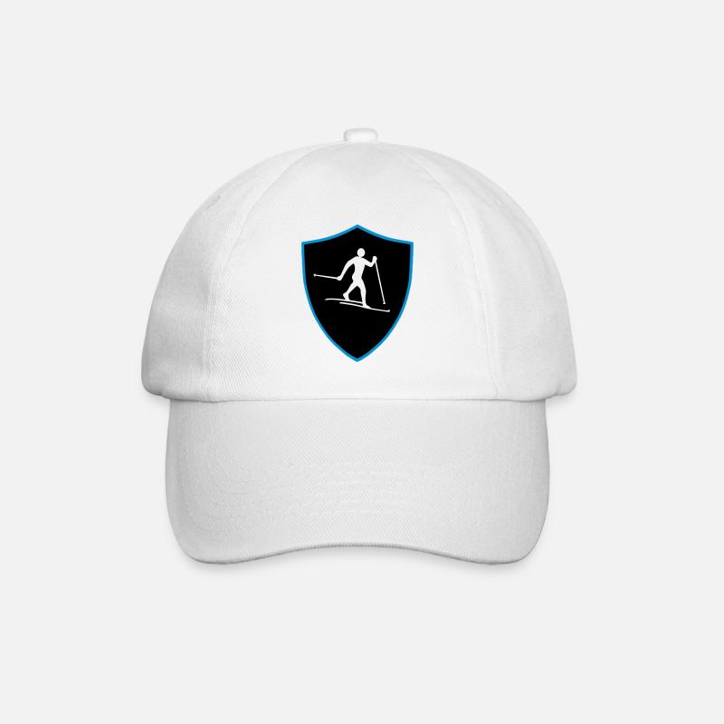 Langlauf Schild - Baseballkappe - Weiß/Weiß