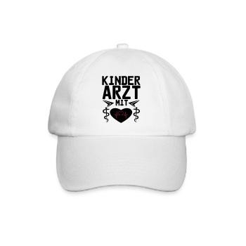 Kinderarzt mit Herz Geschenk - Baseballkappe - Weiß/Weiß - Vorne