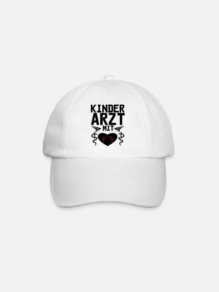 Kinderarzt mit Herz Geschenk - Baseballkappe - Weiß/Weiß