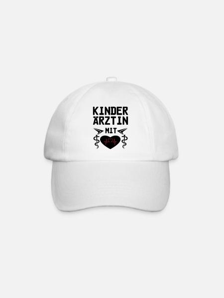 Kinderärztin mit Herz Geschenk - Baseballkappe - Weiß/Weiß