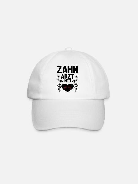 Zahnarzt mit Herz Geschenk - Baseballkappe - Weiß/Weiß