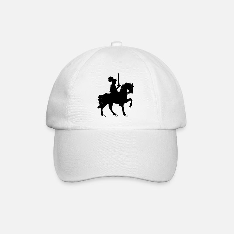 Ritter mit Schwert und Pferd - Baseballkappe - Weiß/Weiß
