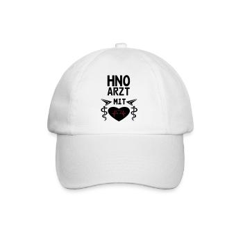 HNO Arzt mit Herz Geschenk - Baseballkappe - Weiß/Weiß - Vorne