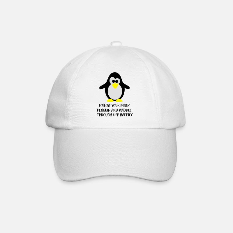 Pinguin - Baseballkappe - Weiß/Weiß