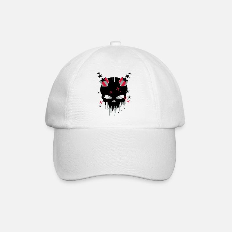 Teufel Skull mit Sternenhörner - Baseballkappe - Weiß/Weiß