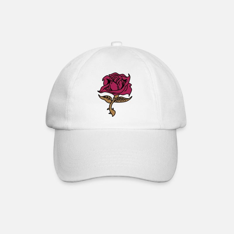 Rose (fleur) - Casquette classique - blanc/blanc