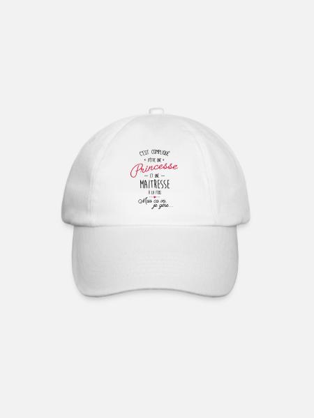 princesse et maitresse - Casquette classique - blanc/blanc