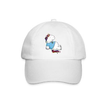 Hippie Unicorn cartoon - Baseball Cap - white/white - Front