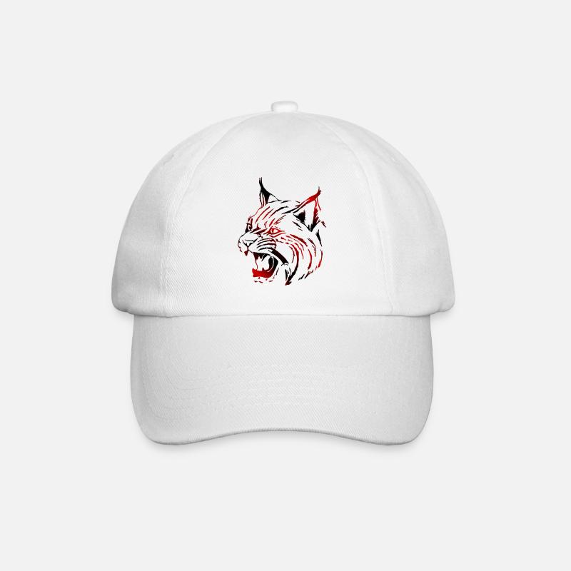 Luchs (03) - Baseballkappe - Weiß/Weiß