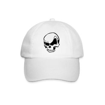 Skull Totenkopf - Baseballkappe - Weiß/Weiß - Vorne