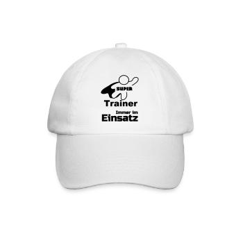 Super Trainer, Sport, Verein, Geschenk - Baseballkappe - Weiß/Weiß - Vorne