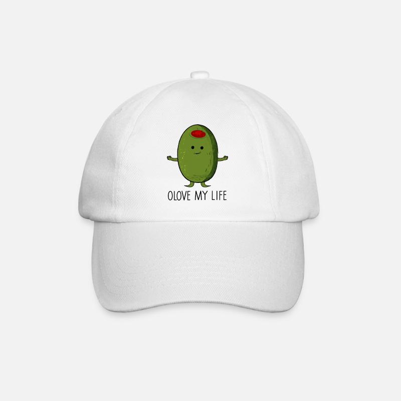 Olive - Baseballkappe - Weiß/Weiß