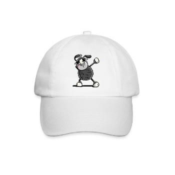 Trendy Schwarzes Dab Dance Schaf - Dabbing Tiere - Baseballkappe - Weiß/Weiß - Vorne