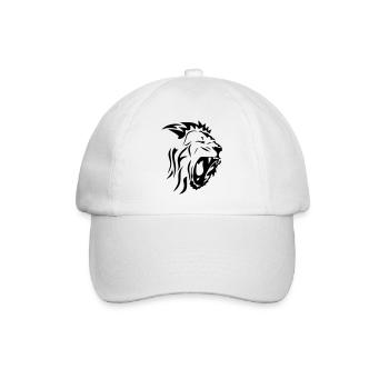 tribal lion face rugit3 - Baseball Cap - white/white - Front