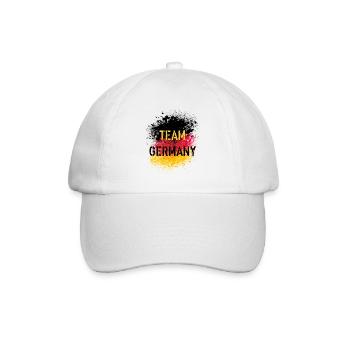 49 Team Germany Deutschland Fahne Spritzer - Baseballkappe - Weiß/Weiß - Vorne