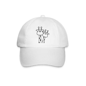 2 süße Paar Giraffen lieben sich Giraffe Pärchen - Baseballkappe - Weiß/Weiß - Vorne