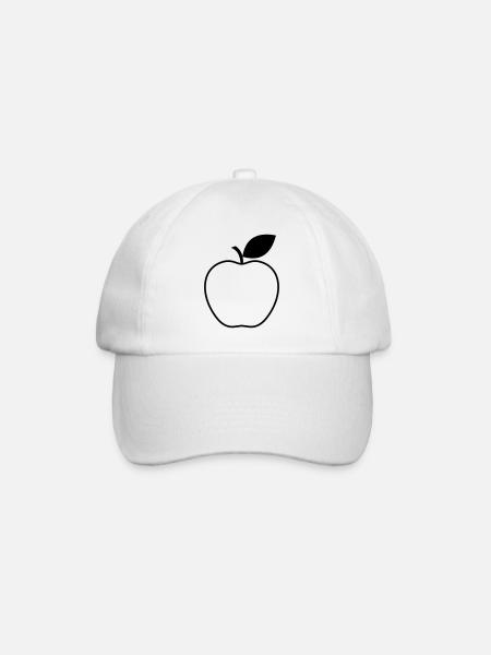Apfel Obst Frucht Vegetarisch Vegan Geschenkidee - Baseballkappe - Weiß/Weiß