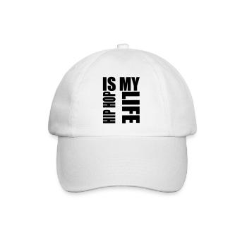 hip hop is my life - Baseballkappe - Weiß/Weiß - Vorne