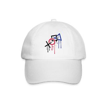 tropfen graffiti controller kontur cool X viereck - Baseballkappe - Weiß/Weiß - Vorne