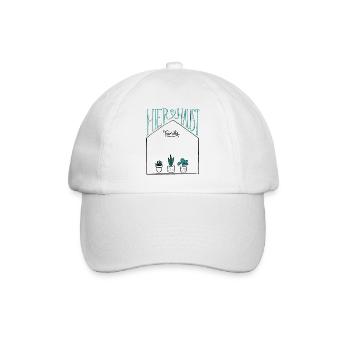 Haus | Familie | Name personalisiert | Einzug - Baseballkappe - Weiß/Weiß - Vorne
