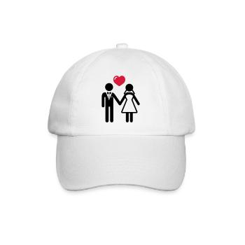 Mariée et le marié avec coeur - Casquette classique - blanc/blanc - Devant