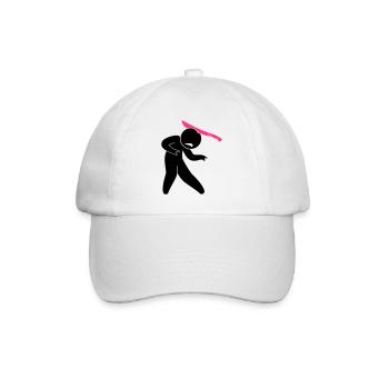 A zombie in the head with a machete - Baseball Cap - white/white - Front