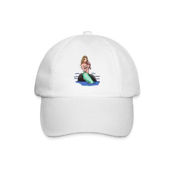 Nixe Meerjungfrau Fabel Märchen Kinder Fantasy - Baseballkappe - Weiß/Weiß - Vorne