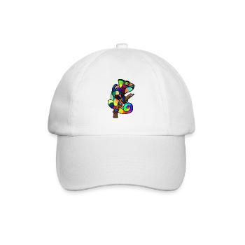 Gekko Echse Zoo Kinder bunt - Baseballkappe - Weiß/Weiß - Vorne