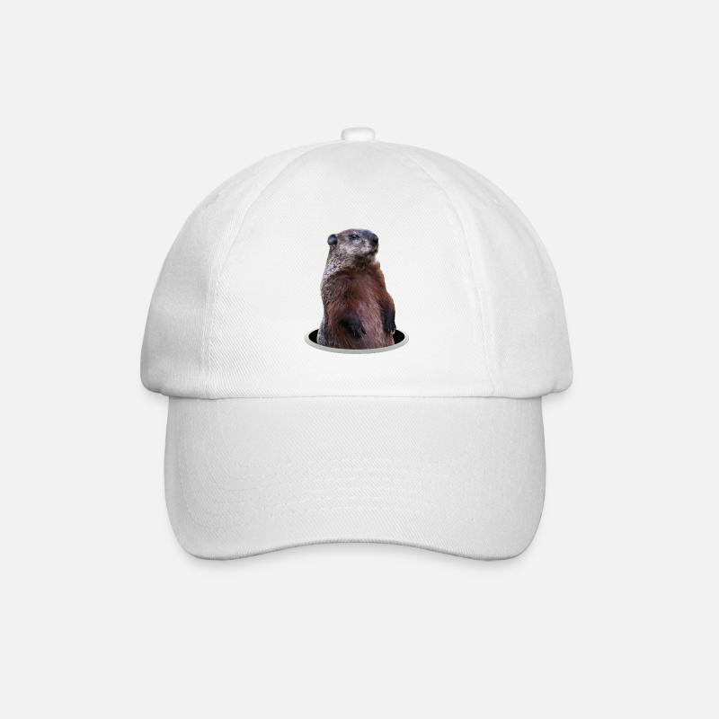 Murmeltier - Baseballkappe - Weiß/Weiß
