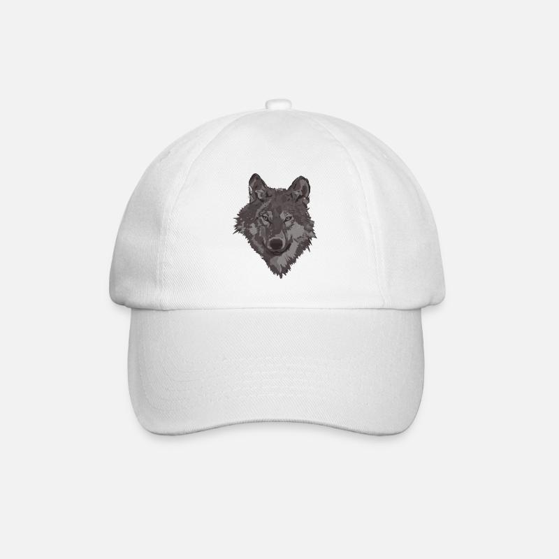 Wolf - Baseballkappe - Weiß/Weiß