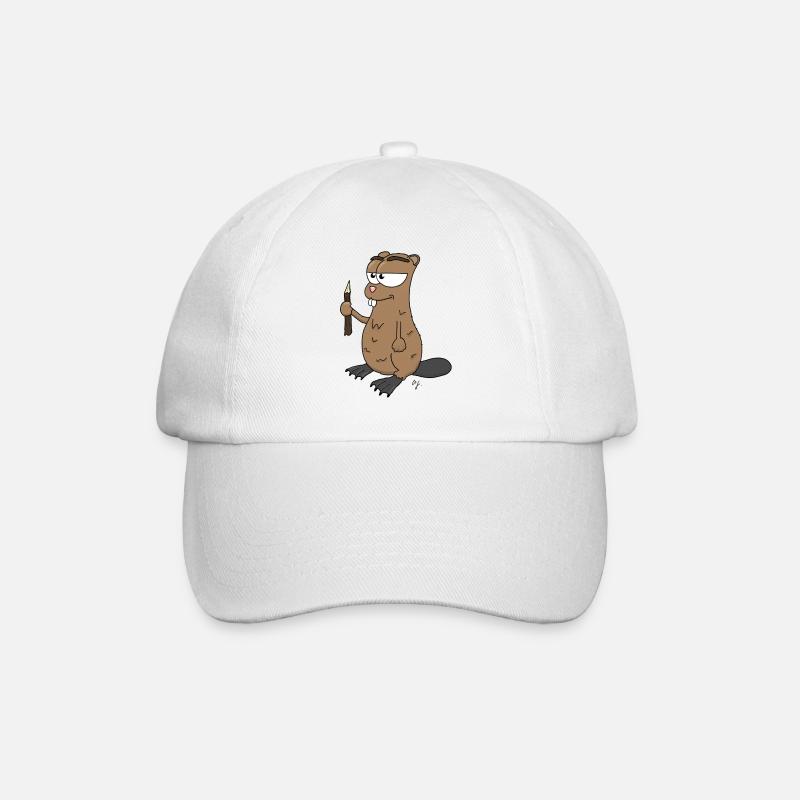 Mr. Beaver - Baseball Cap - white/white