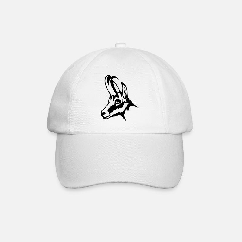 Gämsen wildes Tier 1102 - Baseballkappe - Weiß/Weiß