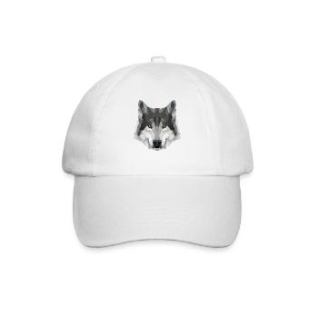 POLYGON WOLF Husky Wölfe Wildtiere Amerika - Baseballkappe - Weiß/Weiß - Vorne
