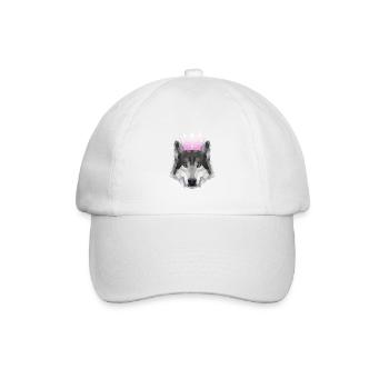 Krone POLYGON WOLF Husky Wölfe Rudel - Baseballkappe - Weiß/Weiß - Vorne