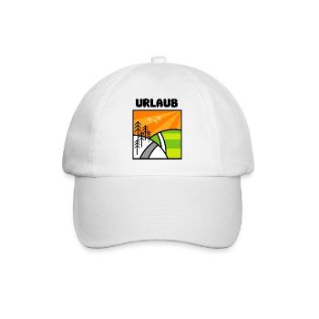 urlaub natur nature landschaft berge minimal icon - Baseballkappe - Weiß/Weiß - Vorne