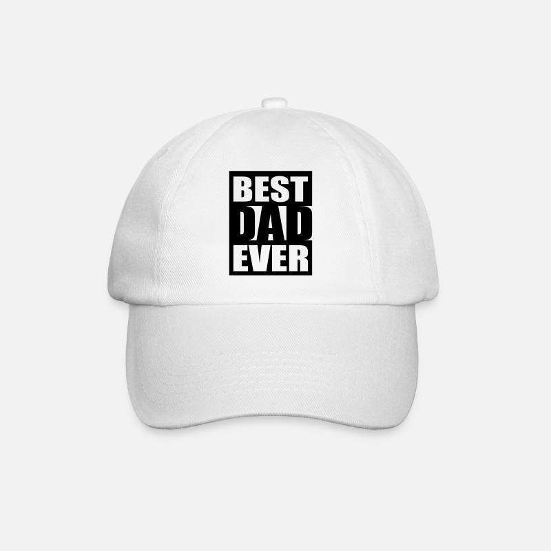 Best Dad Ever Logo-Design - Baseballkappe - Weiß/Weiß