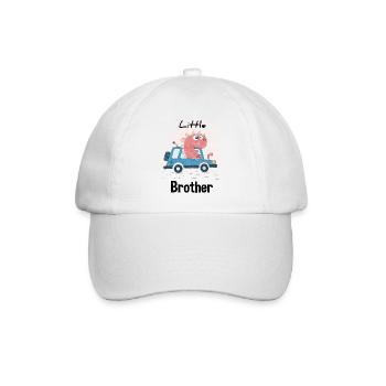 Little Brother - kleiner Bruder - Geschenk - Baseballkappe - Weiß/Weiß - Vorne