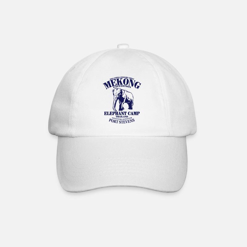 Elefant - Elephant - Mekong - Baseballkappe - Weiß/Weiß
