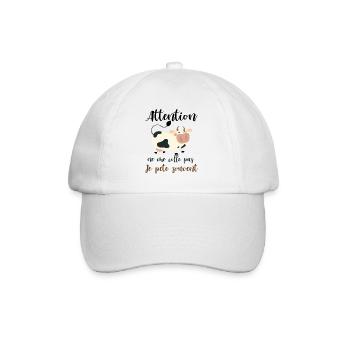Attention ne me colle pas je pète souvent - Casquette classique - blanc/blanc - Devant