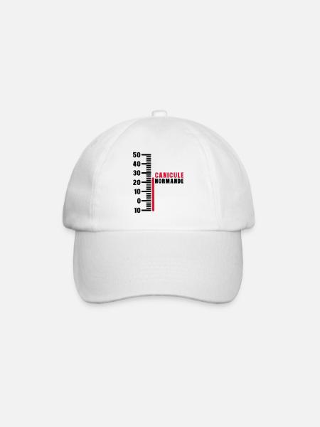 thermometre canicule normande humour - Casquette classique - blanc/blanc