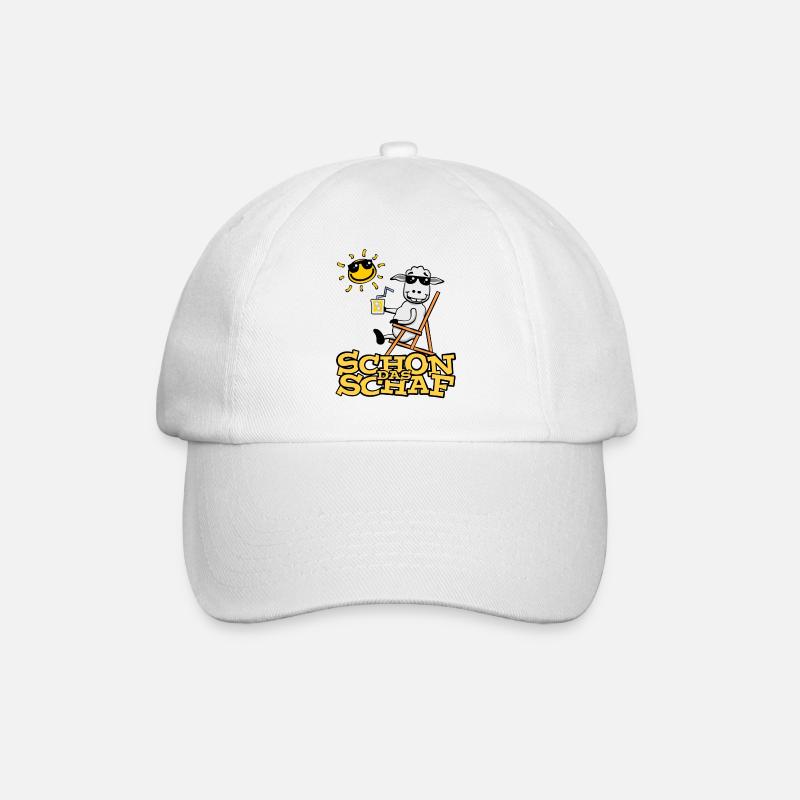 Lustiges Schaf (mit Text) - Baseballkappe - Weiß/Weiß