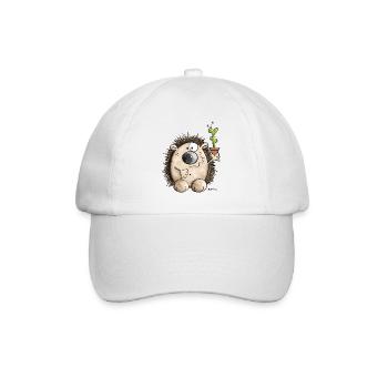 Hedgehog with cactus - Baseball Cap - white/white - Front