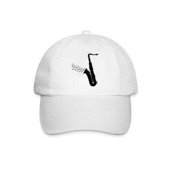 Saxophone / Jazz / Music - Baseball Cap - white/white - Front