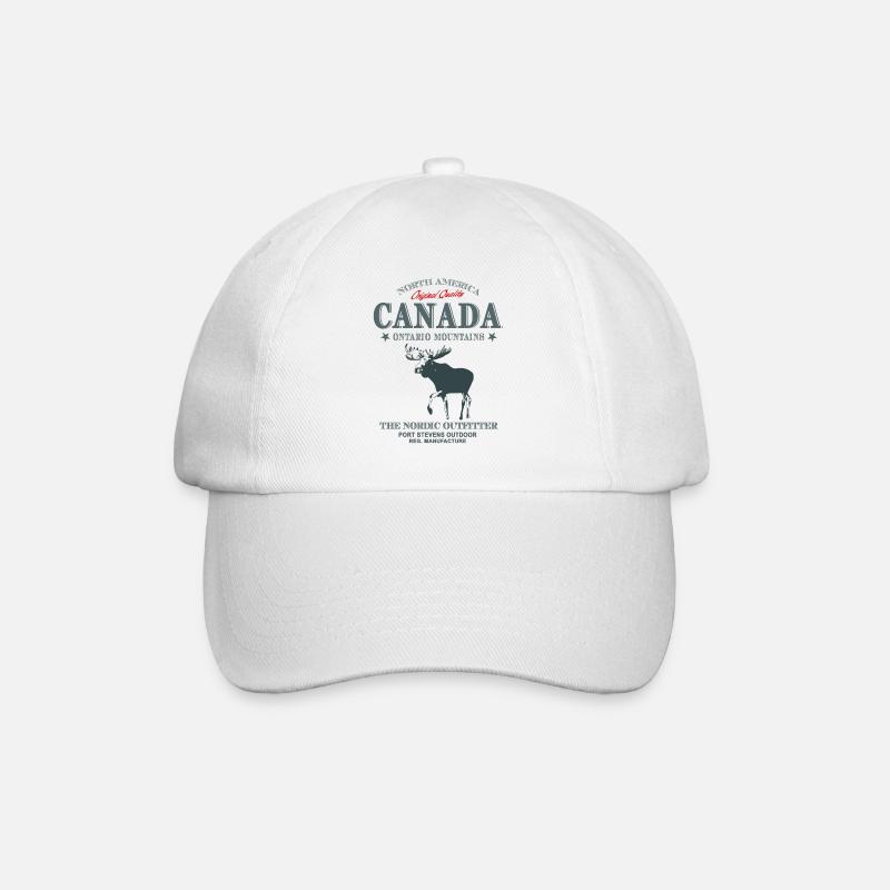 Canada - Moose - Elch - Baseballkappe - Weiß/Weiß
