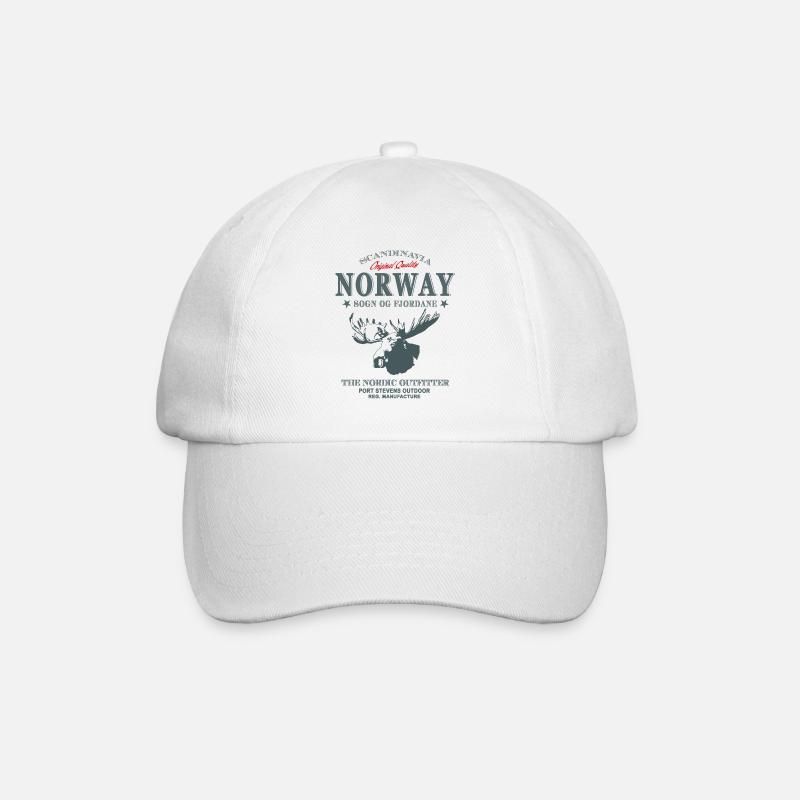 Norway Moose - Baseballkappe - Weiß/Weiß