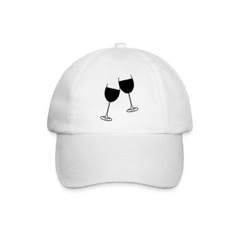 wein glas design - Baseballkappe - Weiß/Weiß - Vorne