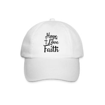 Hoffnung Liebe Glaube - Baseballkappe - Weiß/Weiß - Vorne