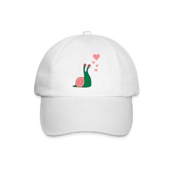 schnecke_verliebt_02 - Baseball Cap - white/white - Front