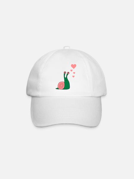 schnecke_verliebt_02 - Casquette classique - blanc/blanc