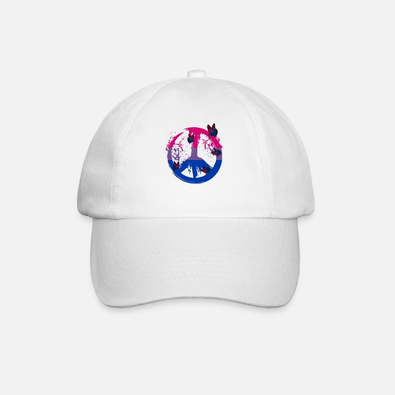 Bisexueller Schmetterlingsfrieden - Baseballkappe - Weiß/Weiß